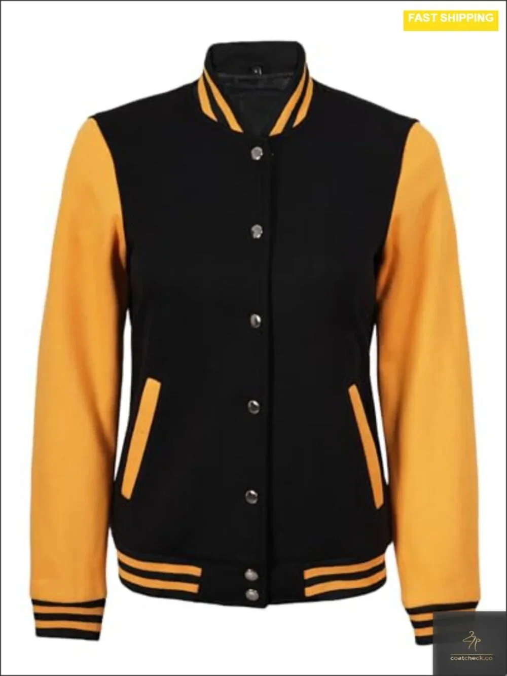 Women's Bomber Varsity Jacket - Letterman Baseball Style_2